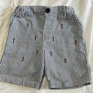 Crown & Ivy Blue & White Striped Baby Shorts 12 Mos
